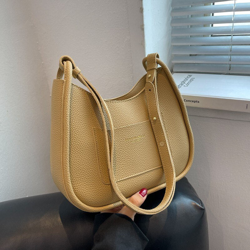 Stylish Women's Lady Messenger Bag Solid Color Shopping Bags PU Leather Bag Satchel Woman Female Cross Body Single Shoulder Bag