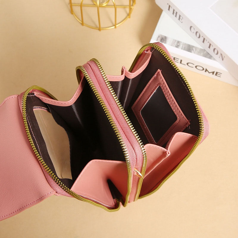 Women Wallet Brand Touchable Mobile Phone Bags Small Card Holders Handbag Purse Clutch Wallets Messenger Shoulder Bag Female
