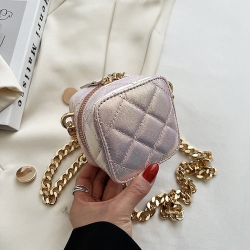 Lattice Mini Cute Bag for Women Luxury Handbags Women Bags Designer Leather Small Shoulder Bag Female Zip Purse