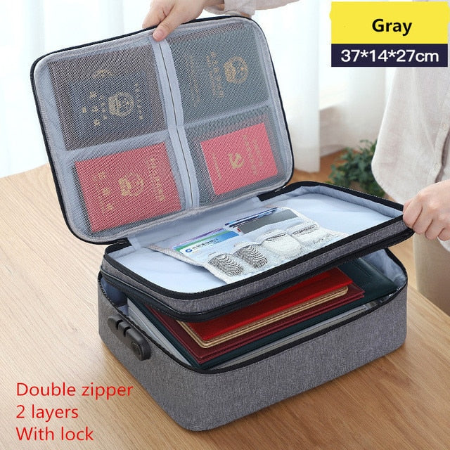 Travel Business Briefcase A4 Document Bag Waterproof Oxford Tote Men Women's Electronic Product Storage Pouch Office Organizer