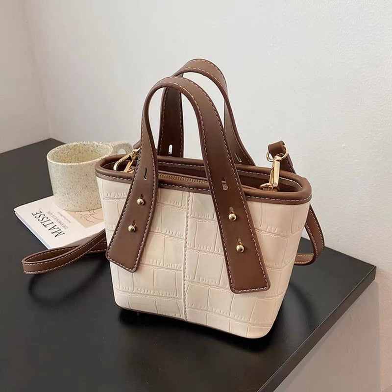 Large-Capacity Bag New Style Fashion High-End Handbag Women's Bag Net Red Foreign Style Shoulder Bag Messenger Bucket Bag
