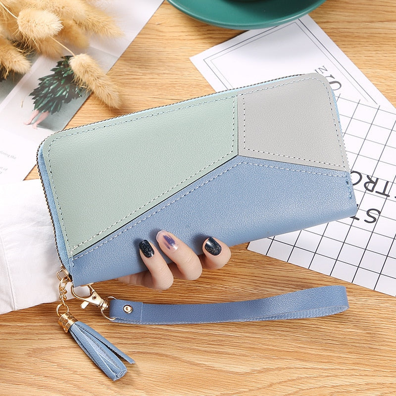 Fashion Wallets Zipper Coin Purse Lady Long or Short Purse Purse Women Clutch Card Stand PU Leather Moneybag Wallet Billfold