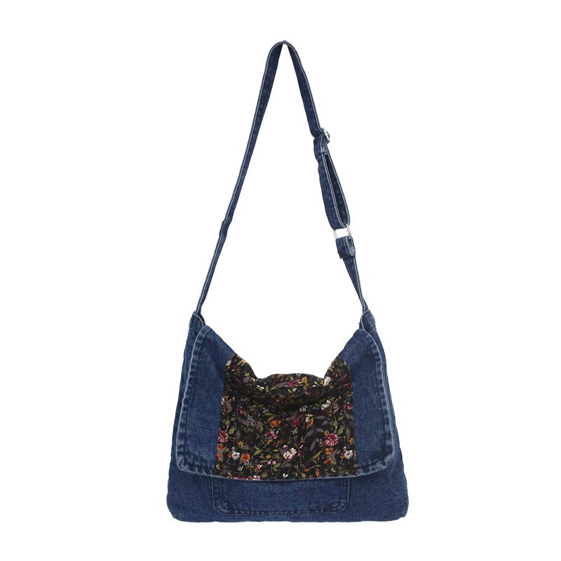 Large Capacity Canvas Shoulder Bags For Women Solid Fashion Fold Female Handbag Jean Big Shopping Eco Bag Denim Crossbody Bags