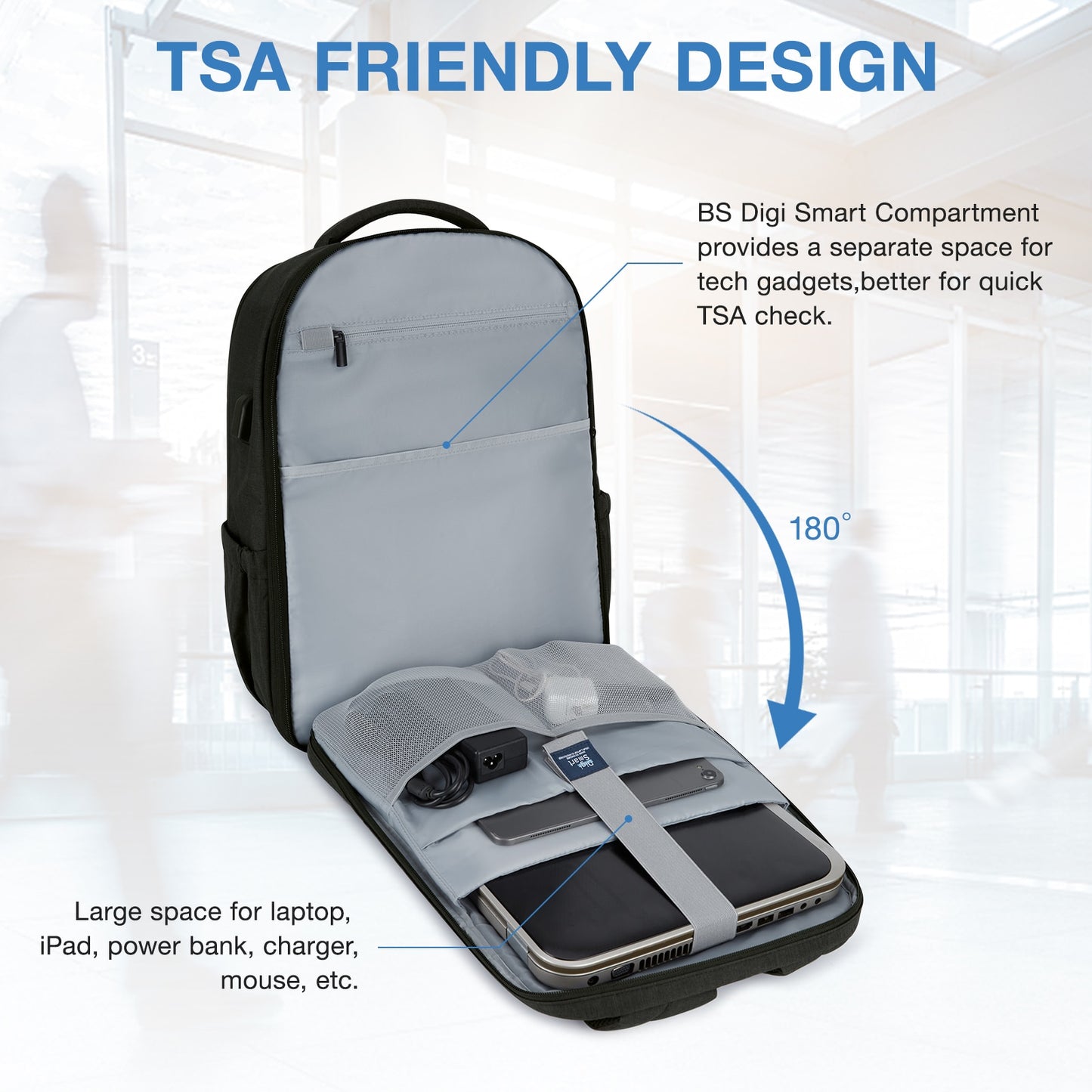 BAGSMART Anti-theft Waterproof 15.6 Inch Laptop Backpack School Backpacks USB Charging Port Men Business Travel Backpack Women
