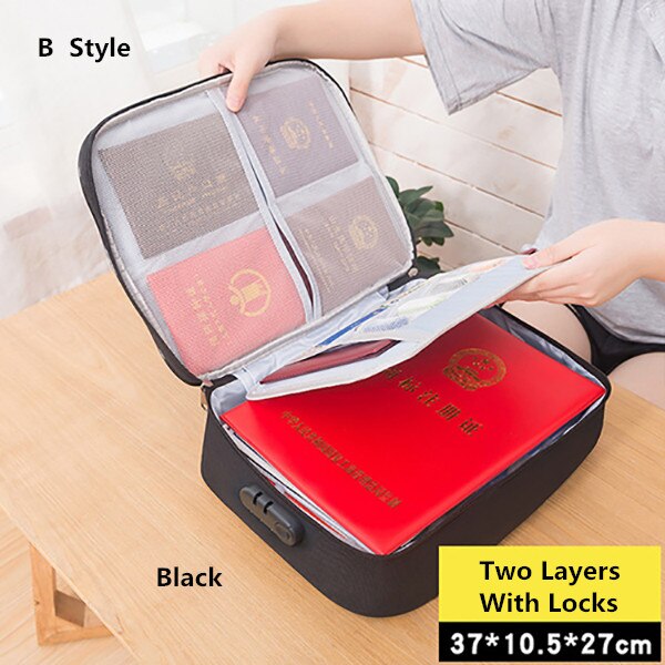 Travel Business Briefcase A4 Document Bag Waterproof Oxford Tote Men Women's Electronic Product Storage Pouch Office Organizer