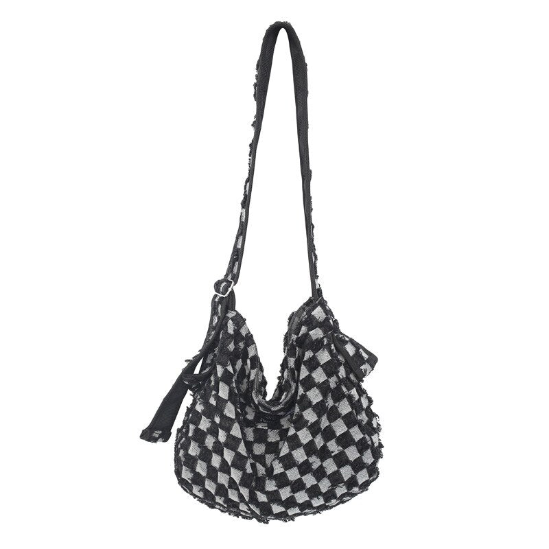Large Capacity Canvas Shoulder Bags For Women Solid Fashion Fold Female Handbag Jean Big Shopping Eco Bag Denim Crossbody Bags