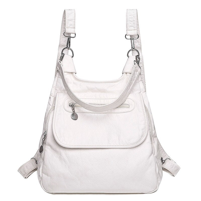 Women Backpack Soft Leather Shoulder Bags For Women Multi-Function Shoulder Bag Female Preppy School Backpacks For Teenage Girls