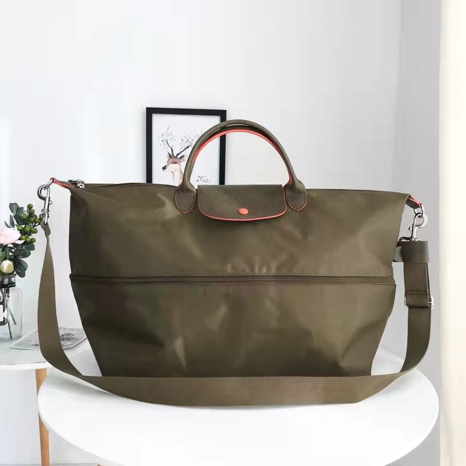 Lightweight Travel Bag Dumpling Bag Large Unisex Nylon Cloth with Leather Handbag Travel Bag Women's Tote Bag