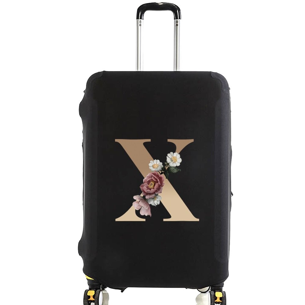 Luggage Protective Cover for 18 To 28 Inch Fashion Gold Letter Name Trolley Suitcase Elastic Dust Bags Case Travel Accessories