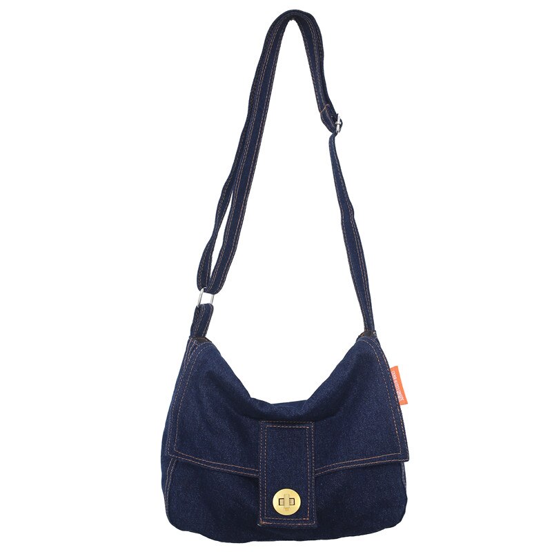 Large Capacity Canvas Shoulder Bags For Women Solid Fashion Fold Female Handbag Jean Big Shopping Eco Bag Denim Crossbody Bags