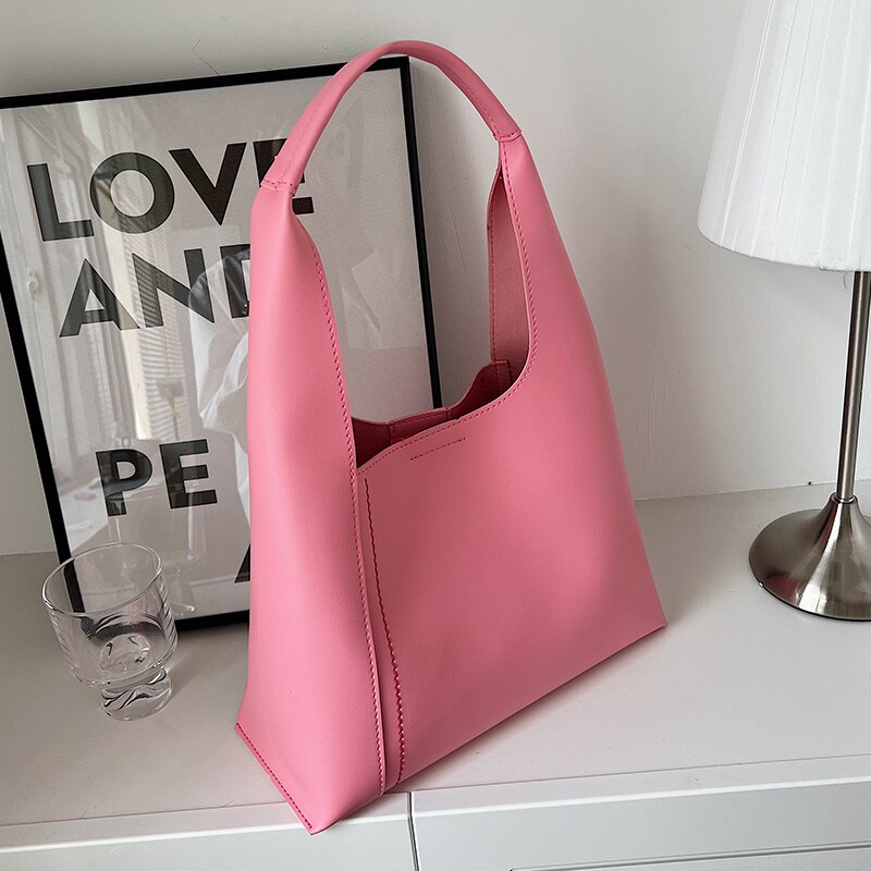 Light Luxury Designer Female Shoulder Bags New Fashion Trend Underarm Pack Ins Wild Travel Handbags Solid Color Women Bucket Bag