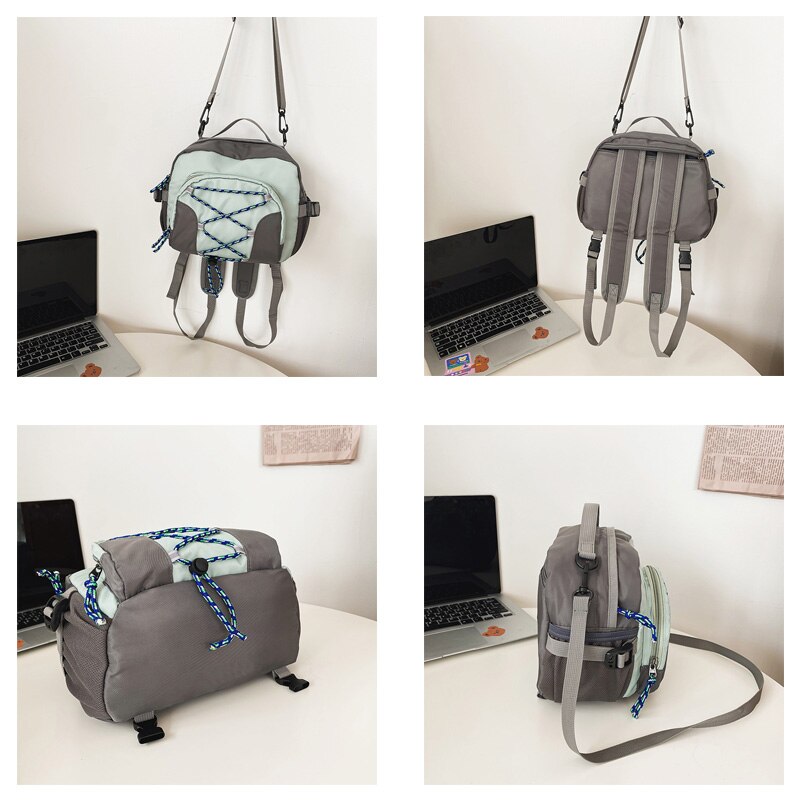Small Women's Backpack Waterproof Shoulders Bags Anti Theft Nylon School Bags Multi Pocket Travel Backpacks Unisex Rucksacks Sac