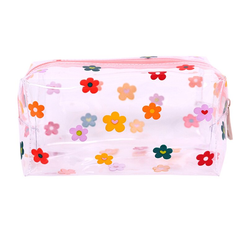 Women Transparent PVC Travel Cosmetic Bag Clear Waterproof Zipper Makeup Bag Beauty Organizer Make Up Case Wash Toiletry Bags