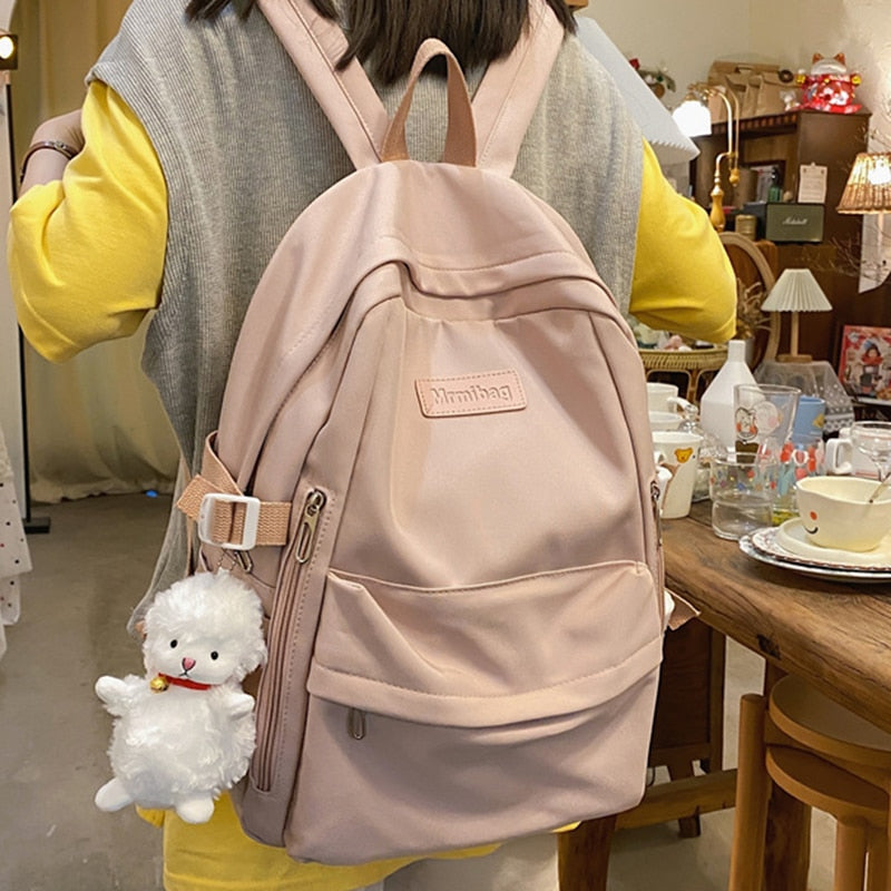 Casual Waterproof Nylon Women Bags School Backpack for Teenagers Girls Travel Backbag Mochilas Female Small Bookbag Kawaii Bag