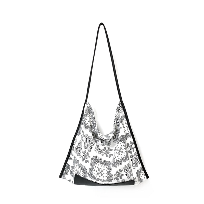MABULA Bohemia Flower Print Hobo Sling Bag Large Square Design Crossbody Purse for Women Lightweight Elegant Handbag