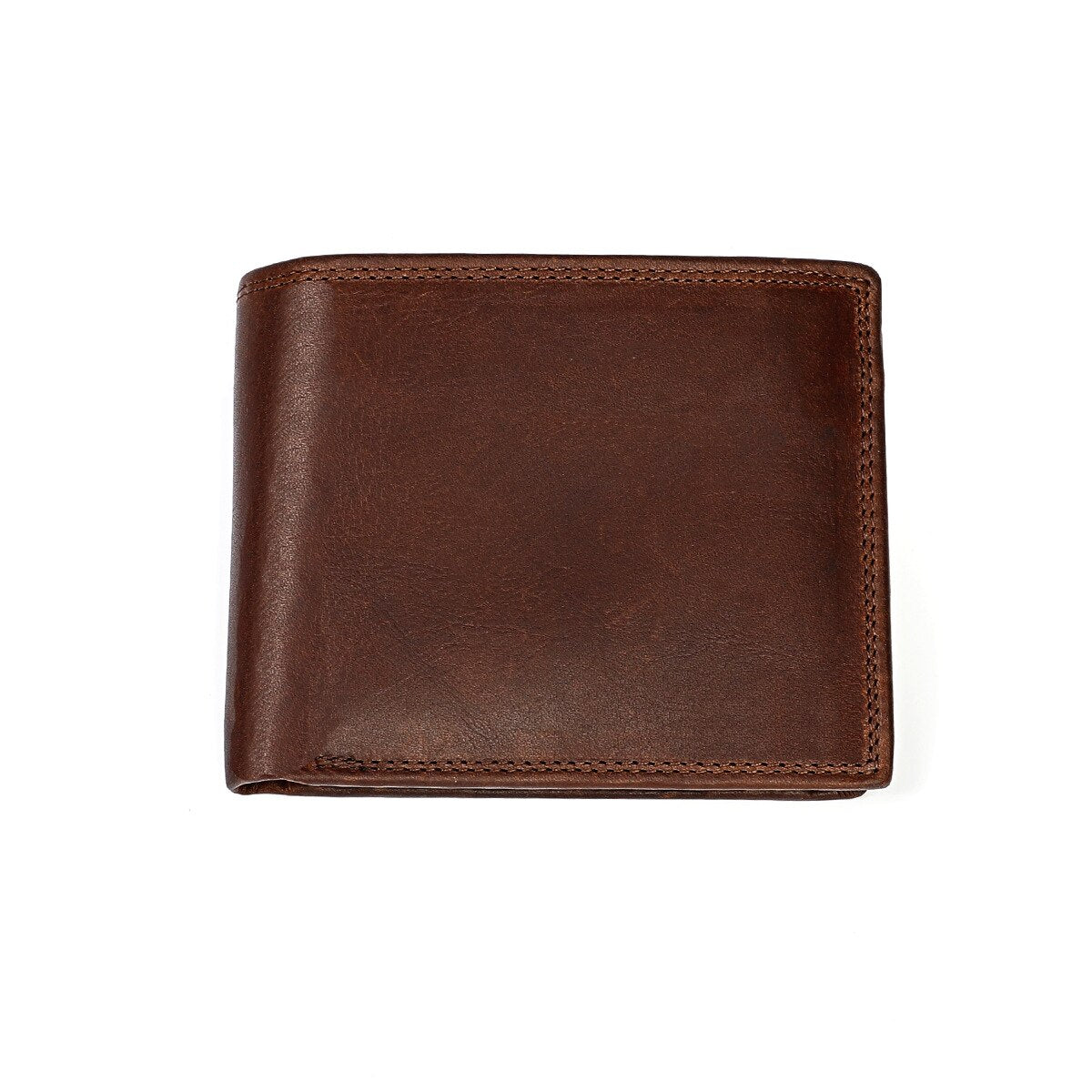 RFID Genuine Leather Men Wallets Short Vintage Card Holder Zipper Coin Pocket Male Wallet Photo Holder Multifunction Men Purses
