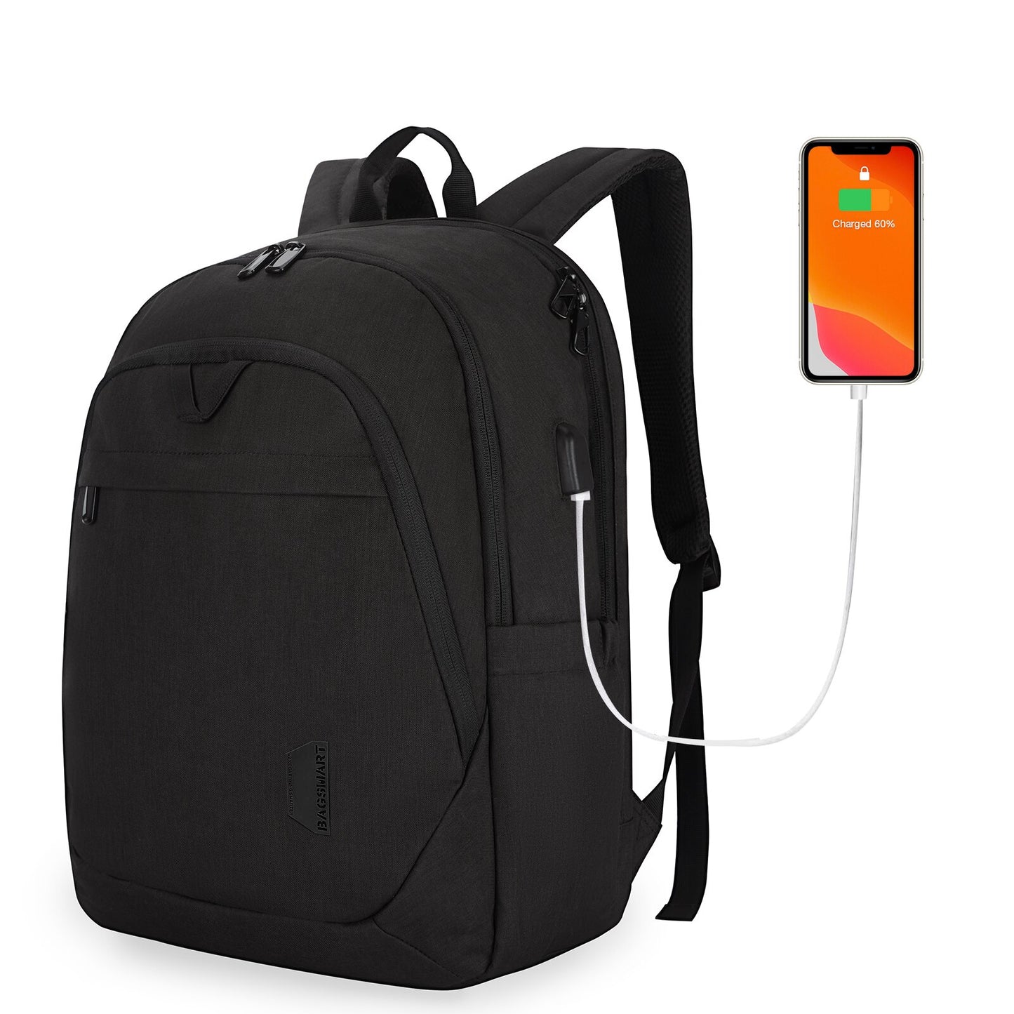 BAGSMART Anti-theft Waterproof 15.6 Inch Laptop Backpack School Backpacks USB Charging Port Men Business Travel Backpack Women