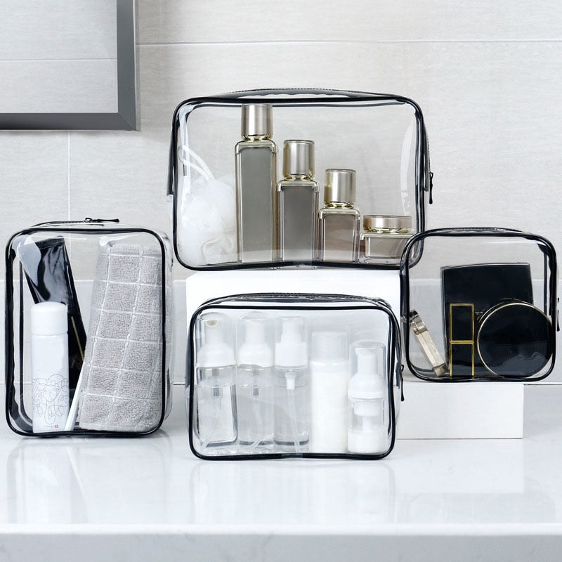 1PC Women Travel Clear Makeup Bag Organizer Transparent PVC Cosmetic Bags Beauty Toiletry Make Up Pouch Wash Storage Bags Pouch