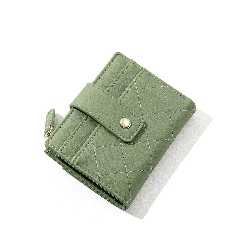 Geestock Women's Zipper Wallet for PU Leather Fashion Lattice Card Holder Girl Student Coin Purses Handbags New Creative Purse