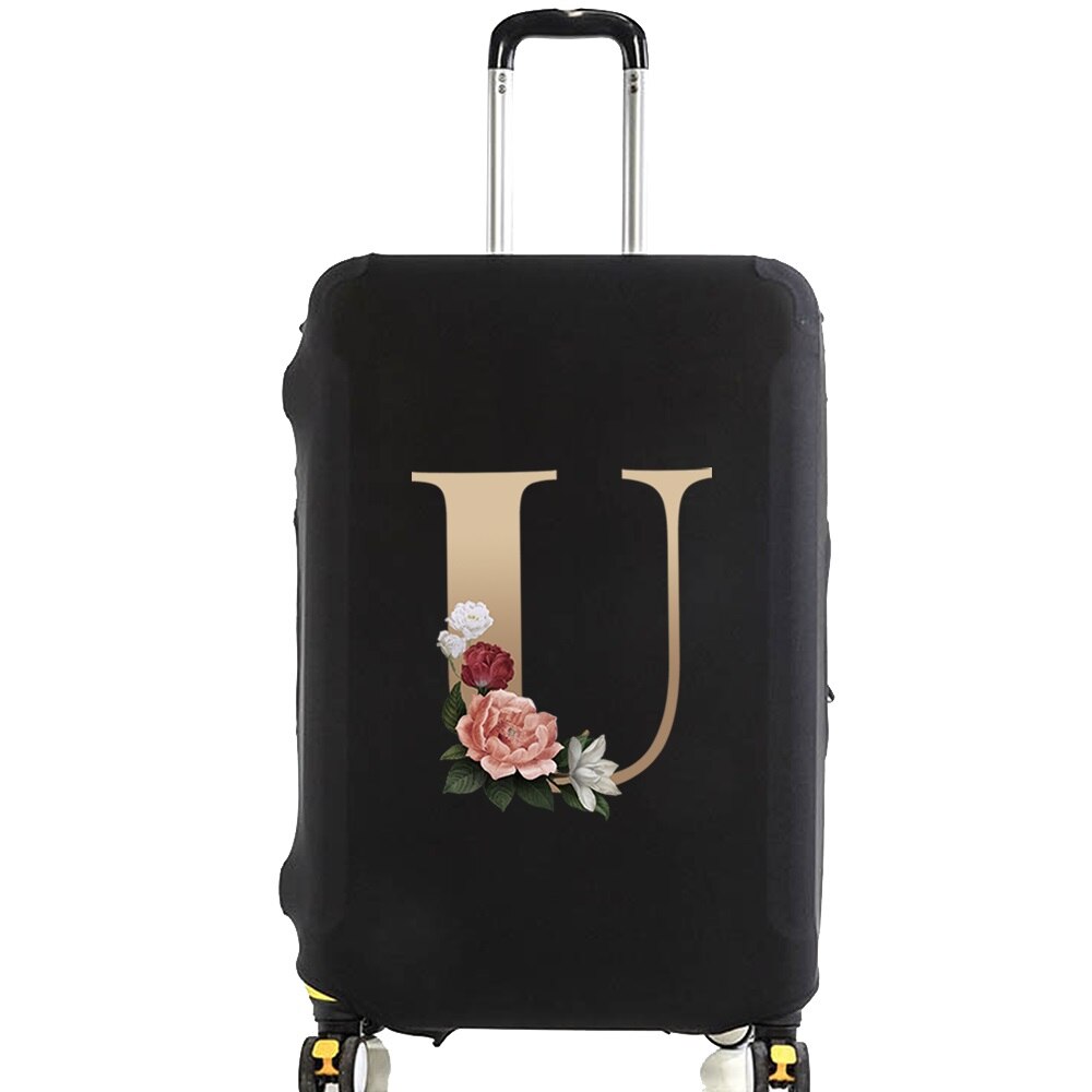 Luggage Protective Cover for 18 To 28 Inch Fashion Gold Letter Name Trolley Suitcase Elastic Dust Bags Case Travel Accessories