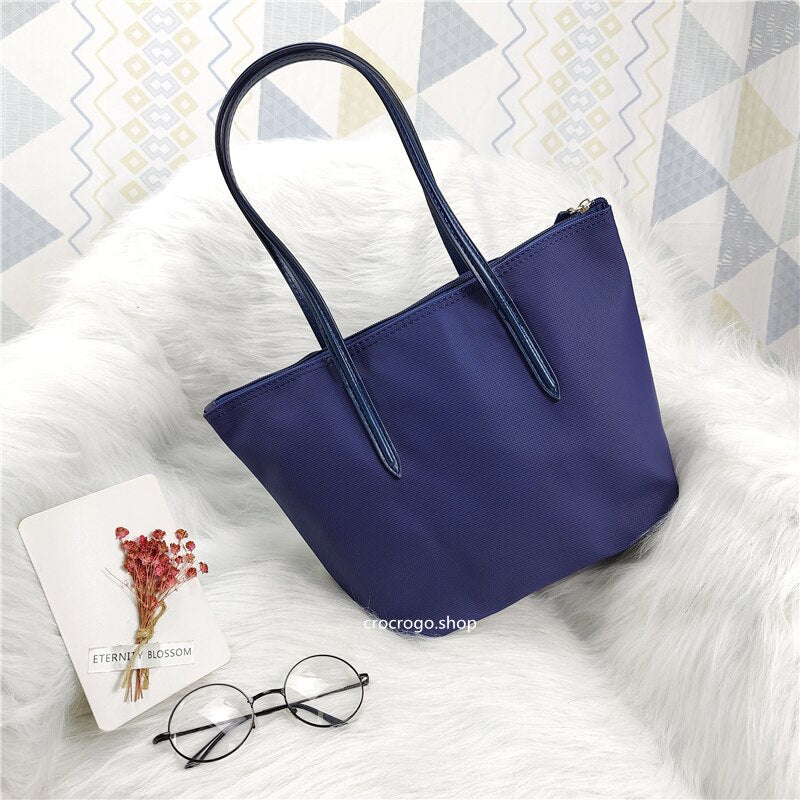 Women's Large Capacity Zipper Shopping Travel Tote Bag Fashion Casual Waterproof PVC Mobile Phone Change Shoulder Bag