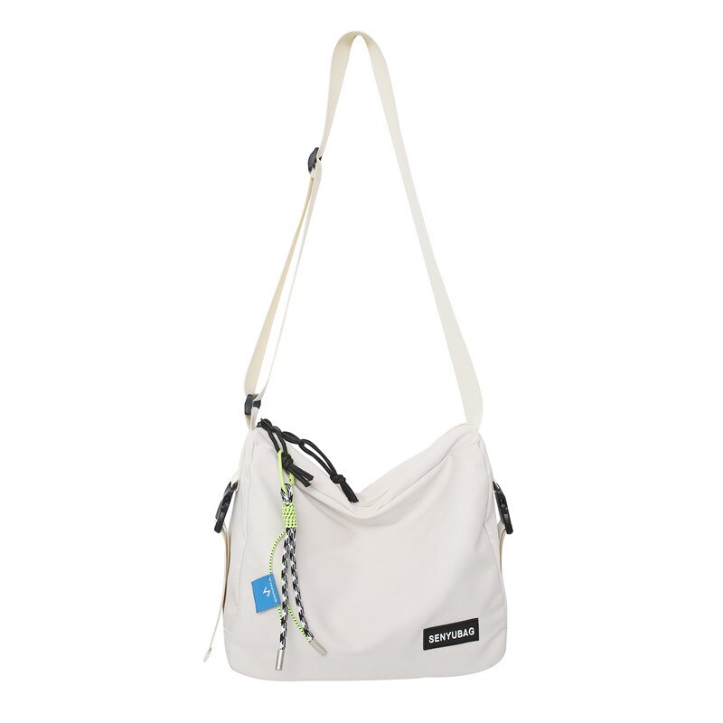 Fashion Simple Design Women's Shoulder Bag Quality Nylon Couple Messenger Bag Young People Fabric Bookbag Student School Bag Sac