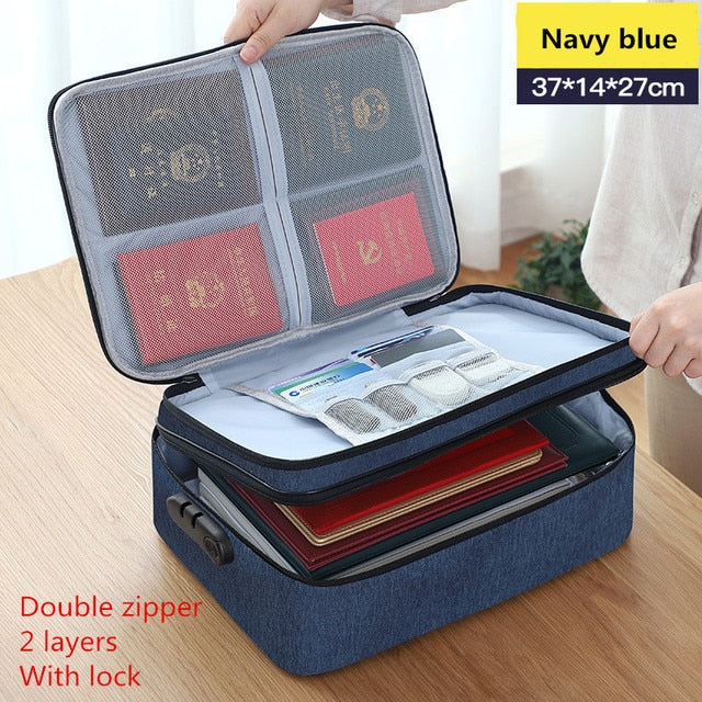 Travel Business Briefcase A4 Document Bag Waterproof Oxford Tote Men Women's Electronic Product Storage Pouch Office Organizer