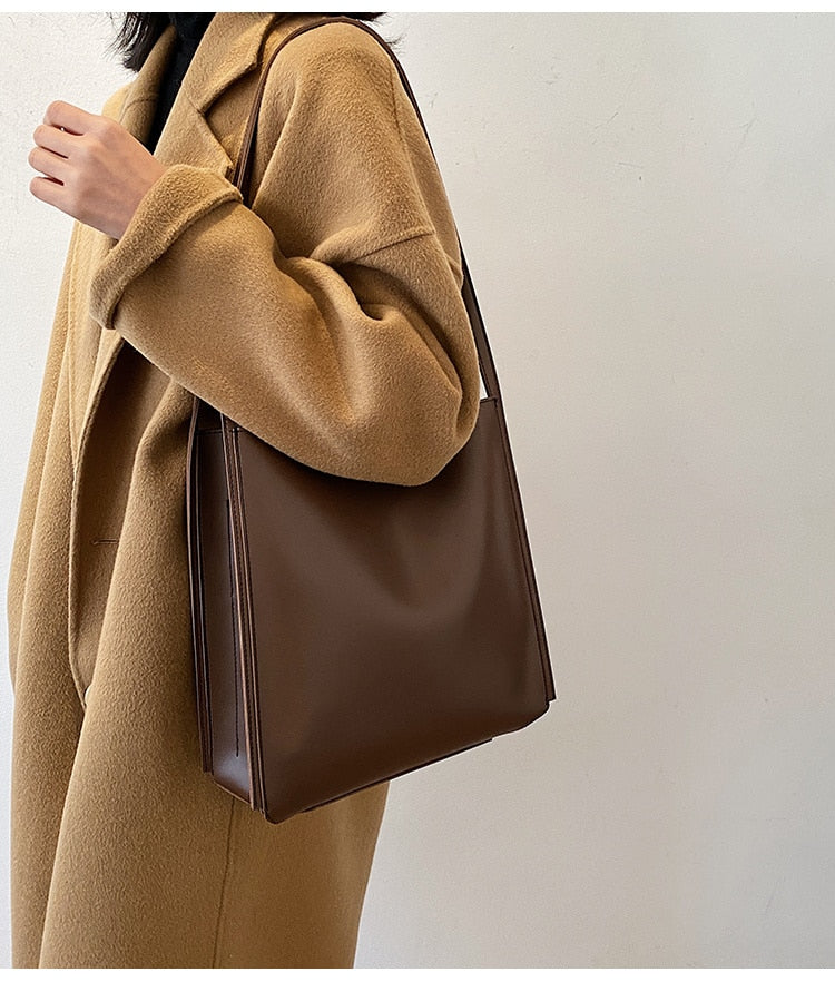 New High Quality PU Leather Vintage Fashion Female Tote Women's Designer hasp Handbag High capacity Shoulder Messenger Bag