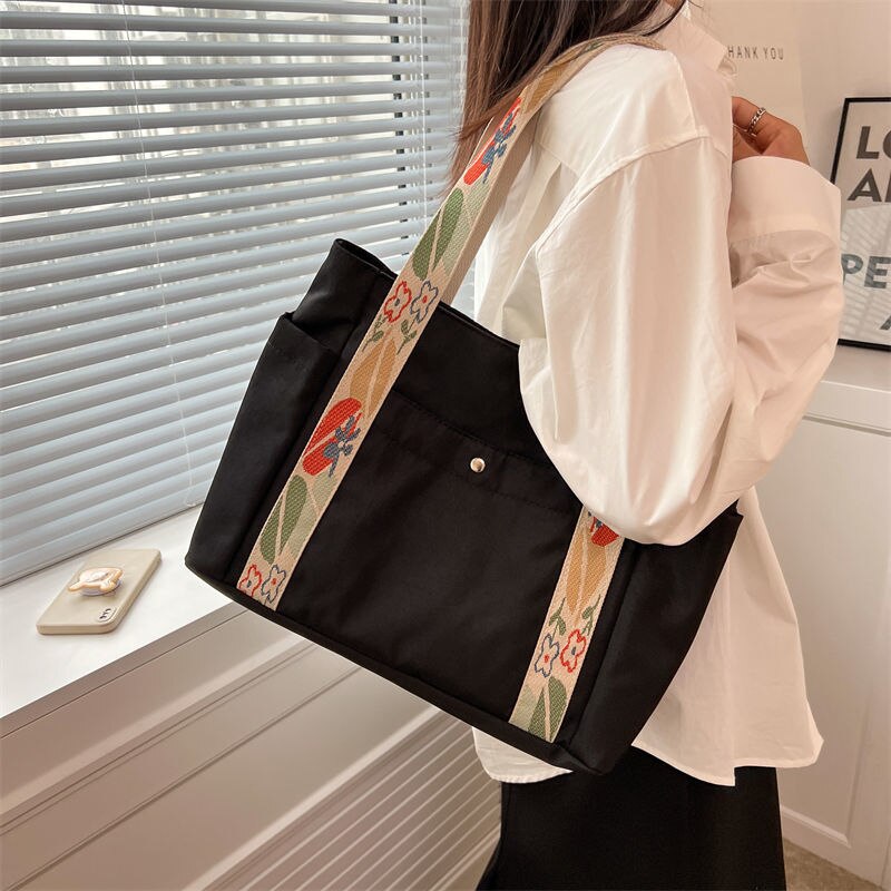 Nylon Tote Bag Waterproof Oxford Cloth Large Bag Nylon Tote Bag Handbag Women Simple Commuter Large-capacity Shoulder Bag