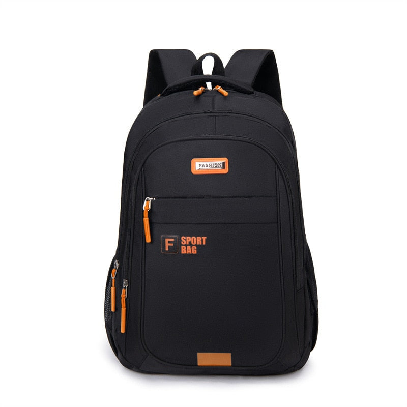 Men's Backpack Black Leisure Sports Men's Bag Large Capacity School backpack for Boys Solid Color Business Computer Bag