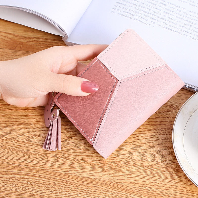 New Arrival Wallet Short Women Wallets Zipper Purse Patchwork Fashion Panelled Wallets Trendy Coin Purse Card Holder Leather