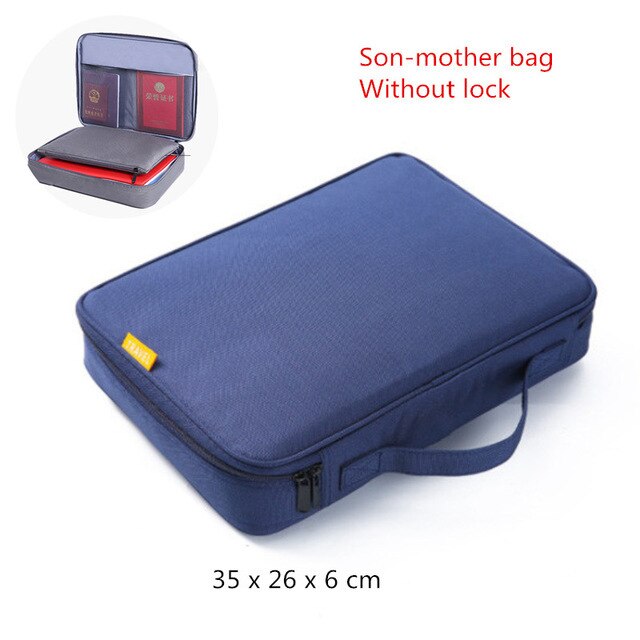 Travel Business Briefcase A4 Document Bag Waterproof Oxford Tote Men Women's Electronic Product Storage Pouch Office Organizer