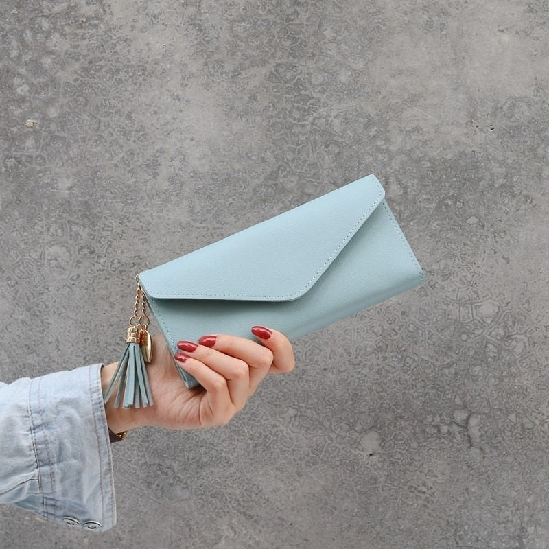 Fashion Women Wallets Simple Zipper Purses Black White Gray Red Long Section Clutch Wallet Soft PU Leather Money Bag