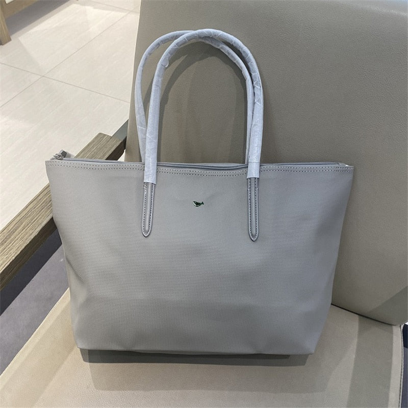Designer Brand Women's Bags PVC Waterproof Coated Tote Bag Shopping School Casual Travel Laptop Zipper Commuter Handbag
