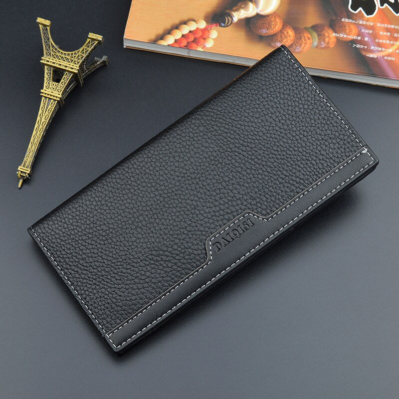 New Men Wallets Fashion Large Capacity PU Leather Purses Long Multifunctional Money Bag for Men Coin Card Holders Dropshipping