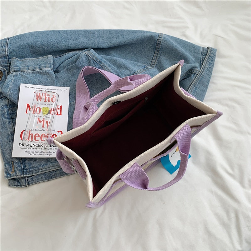 Women Bags Casual Handbag New Fashion Tote Bags for Women Large Capacity Shoulder Bag Canvas Panelled Messenger Bags Casual Tote
