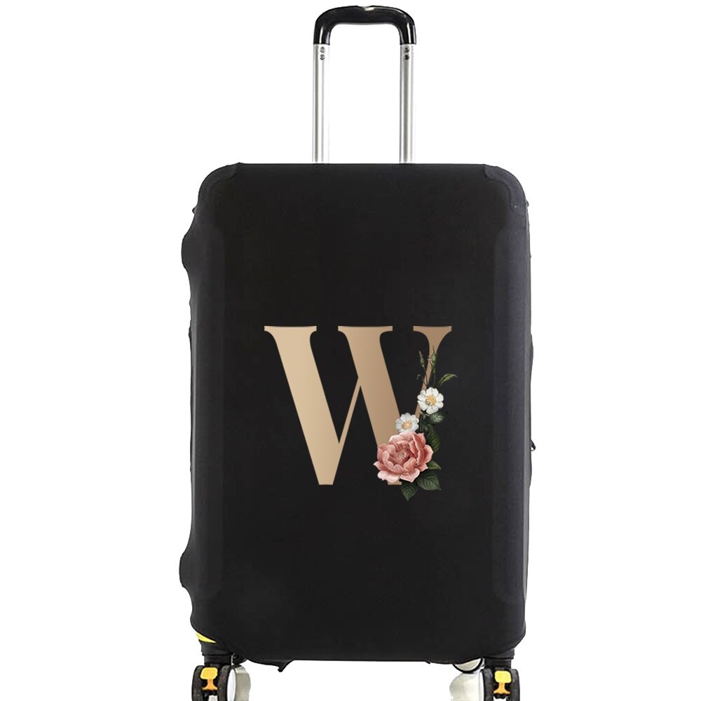 Luggage Protective Cover for 18 To 28 Inch Fashion Gold Letter Name Trolley Suitcase Elastic Dust Bags Case Travel Accessories