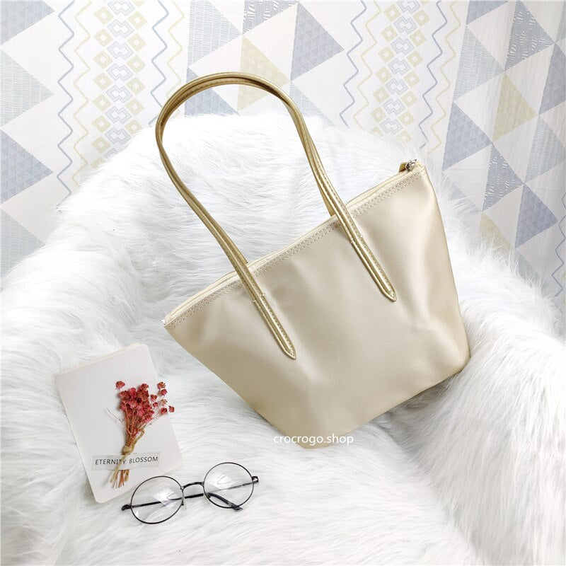 Women's Large Capacity Zipper Shopping Travel Tote Bag Fashion Casual Waterproof PVC Mobile Phone Change Shoulder Bag