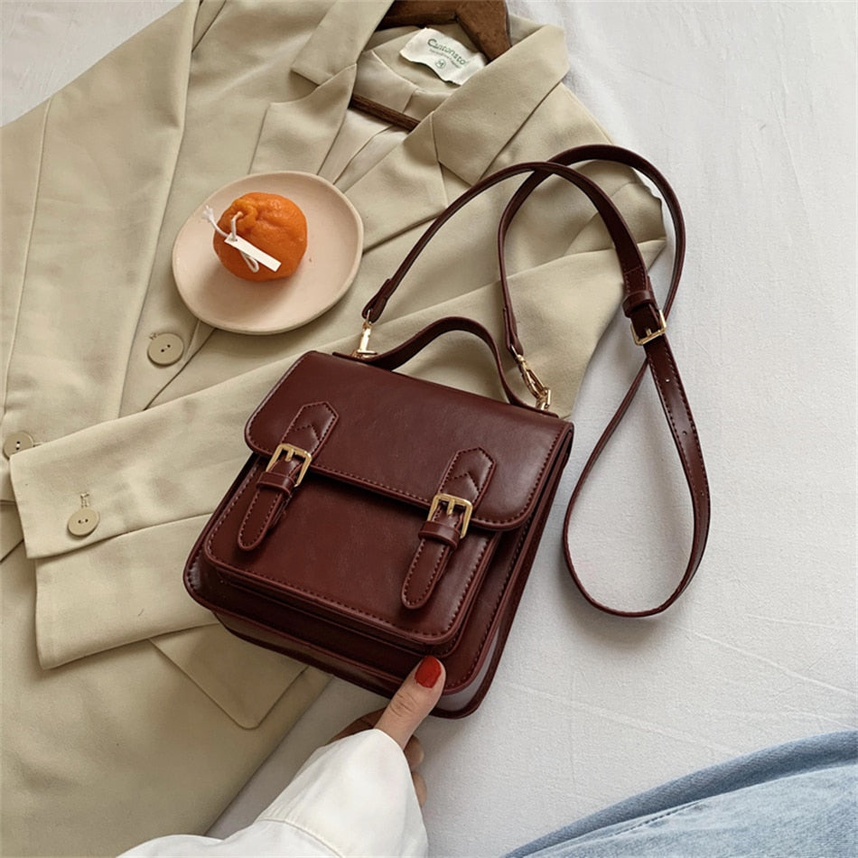 Elegant Female Tote Mini Bag New High Quality PU Leather Women's Designer Handbag Vintage Ladies Shoulder Messenger Bag
