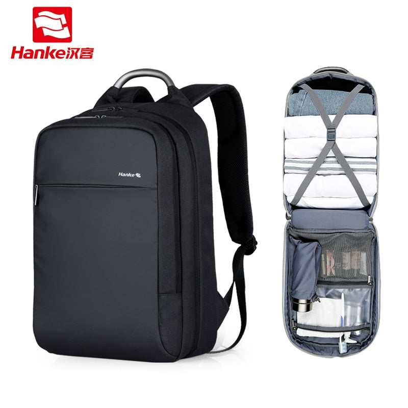 180° Patent Luggage Design Men Backpack Business Laptop Backpack Women Travel Bag 18" Expandable RFID Anti-theft H6758