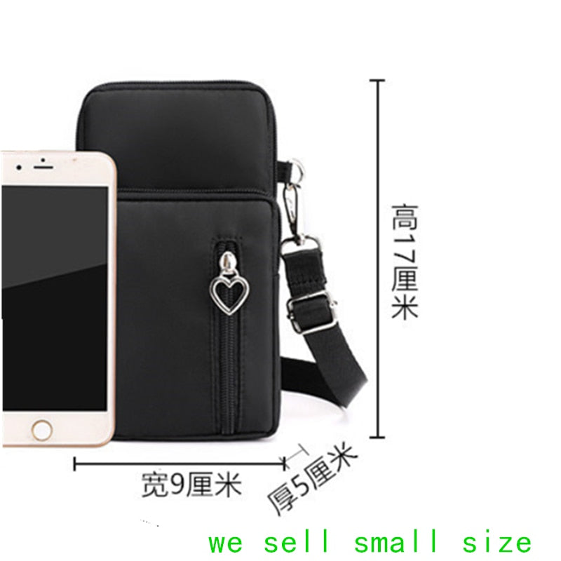Women Fashion Summer Shoulder Bag Oxford Waterproof Handbag Wrist Pouch Wallet Girl's Sports Mobile Phone Bag Crossbody Bags
