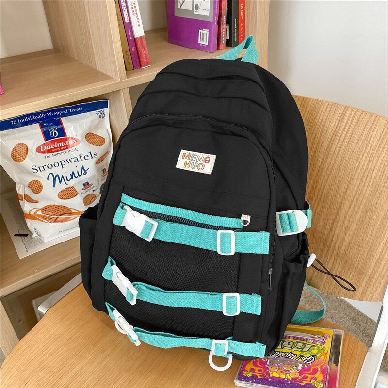DCIMOR Cute Women Backpacks Waterproof Multi-Pocket Nylon School Backpack for Student Female Girls Kawaii Mesh Laptop Book Bag
