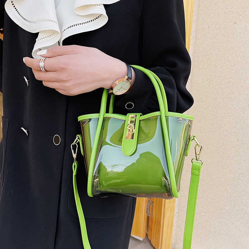 Summer Colorful Jelly Women Bag Brand Designer Women's Crossbody Shoulder Bags Transparent Fashion Handbags Top Handle Purse NEW