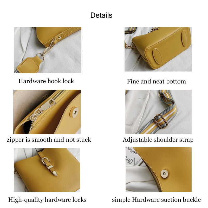 PU Women's Crossbody Bags Solid Color Shoulder Bags for Ladies Handbag Fashion Female Messenger Bags Waterproof Women Tote Bags