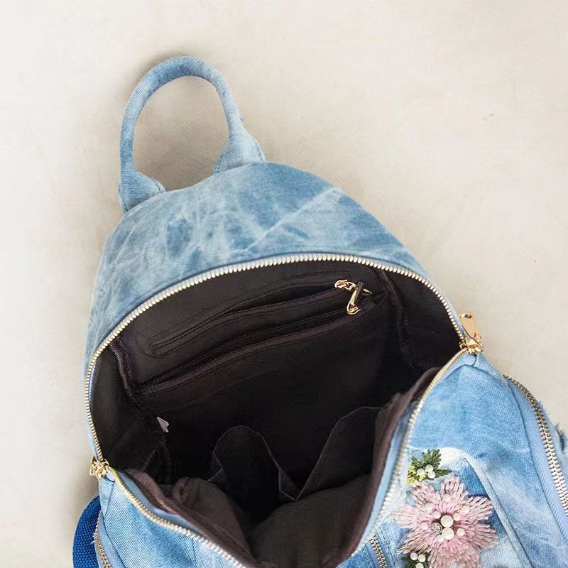 XIU LI brand Fashion women backpack wask cowboy backpack for college women Denim Backpack Trendy women's bag