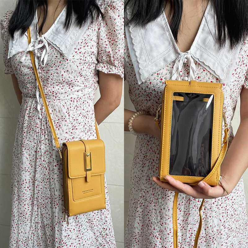 Women Wallet Brand Touchable Mobile Phone Bags Small Card Holders Handbag Purse Clutch Wallets Messenger Shoulder Bag Female