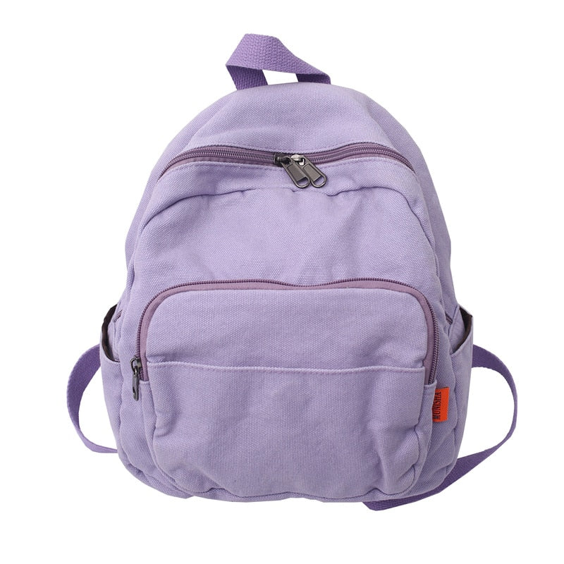 маленький рюкзак Canvas Women Small Backpack Vintage Feminina School Mini Backpack Women Bagpack Female Solid Girl mochilas