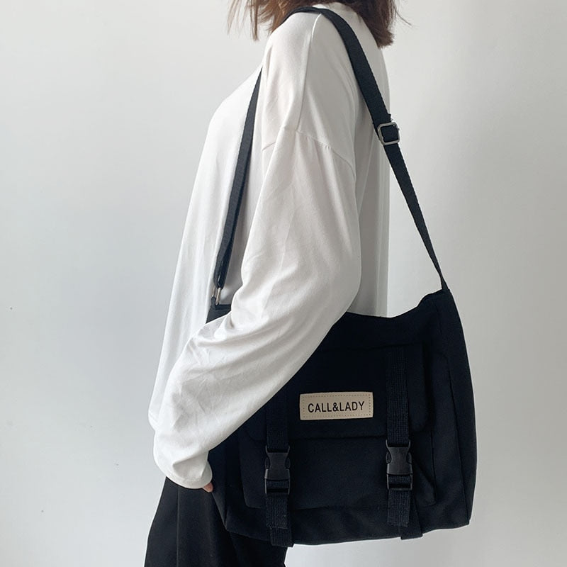 Young Women Large Capacity Of The Single Shoulder Bag Pack Waterproof Pure Color Messenger Bag Of Inclined Students Pack