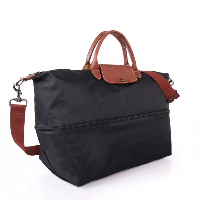 Lightweight Travel Bag Dumpling Bag Large Unisex Nylon Cloth with Leather Handbag Travel Bag Women's Tote Bag