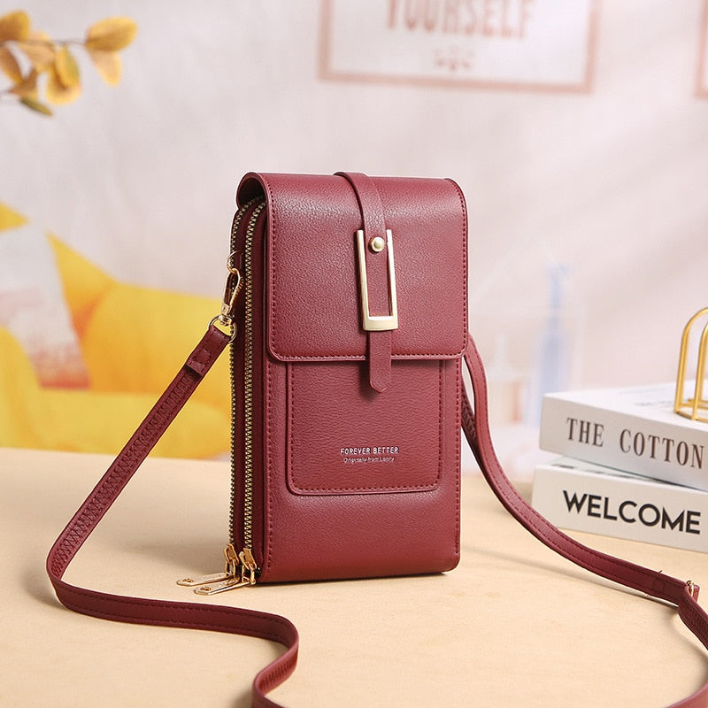 Women Wallet Brand Touchable Mobile Phone Bags Small Card Holders Handbag Purse Clutch Wallets Messenger Shoulder Bag Female